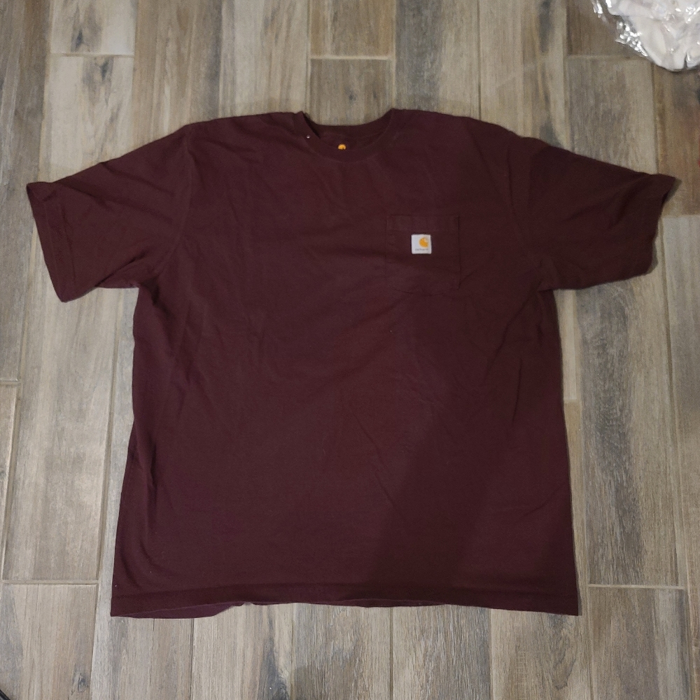 Maroon Carhartt Essential Short Sleeve Pocket T Shirt